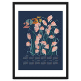 calendar 2025 Linocut flowers blue thumbnail