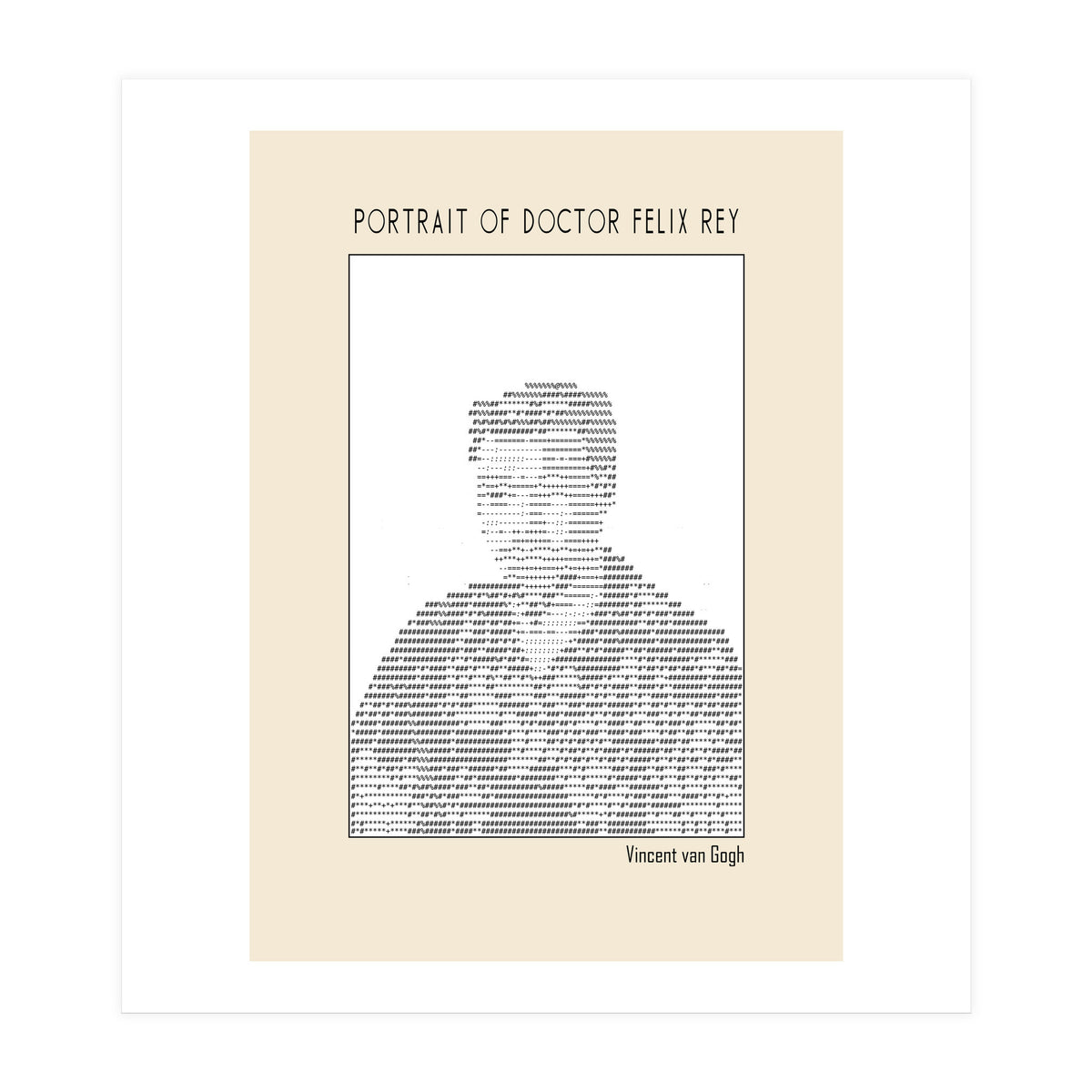 Portrait Of Doctor Felix Rey (ascii Art) (Print Only)
