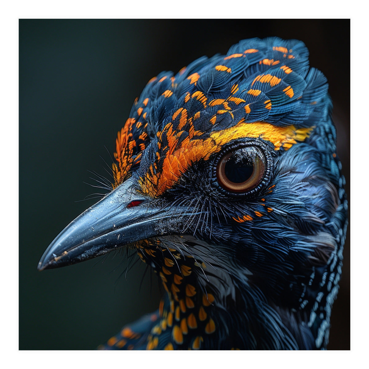 Close Up Of A Colorful Bird Head And Eye (Print Only)