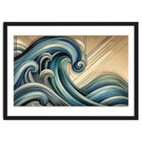 Art Deco Blue Ocean Waves thumbnail