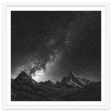 Starlit Mountain Majesty: Detailed Monochrome Milky Way thumbnail