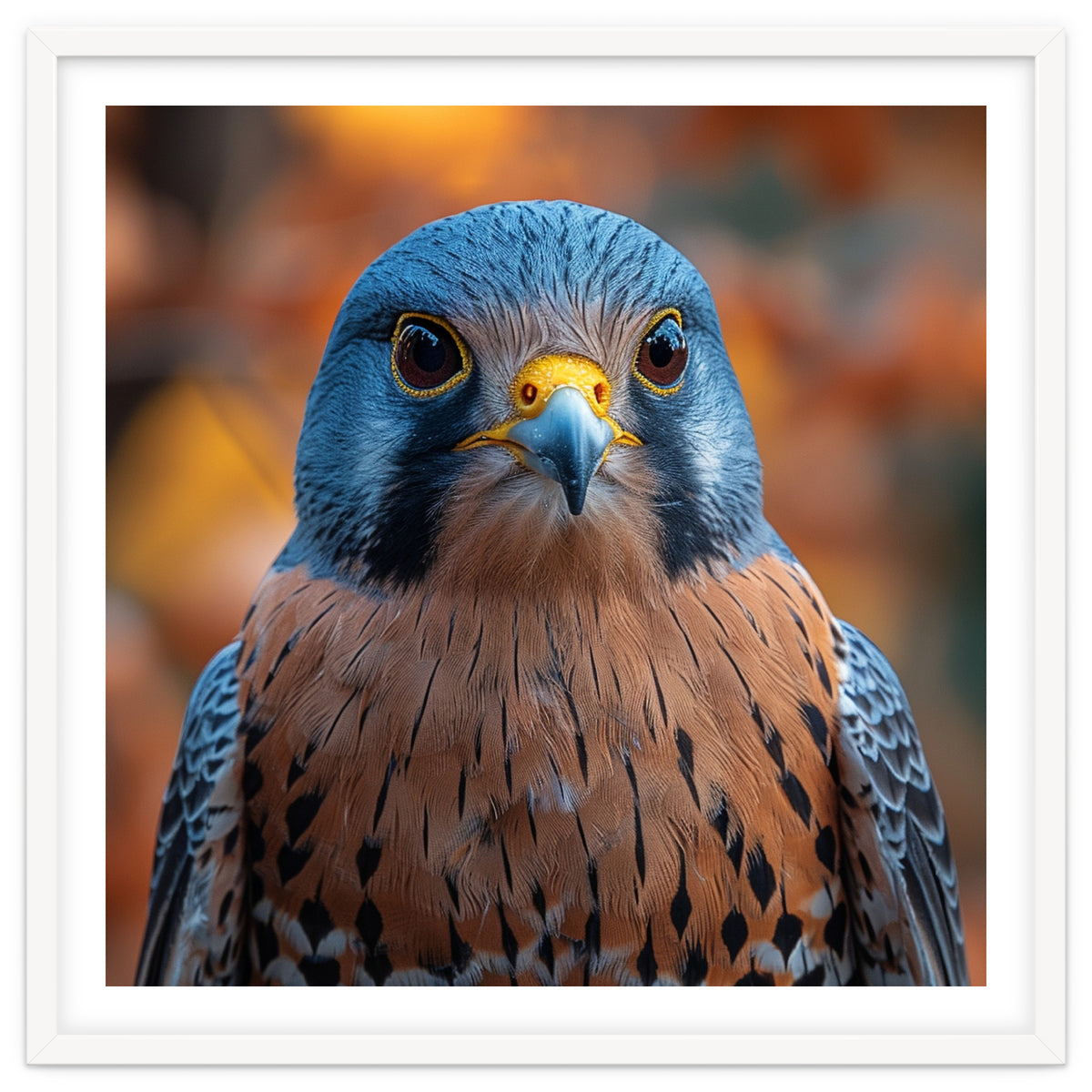 Close Up Of A Kestrel Bird Of Prey Portrait