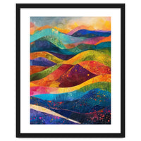 Vibrant Abstract Patchwork Landscape Art