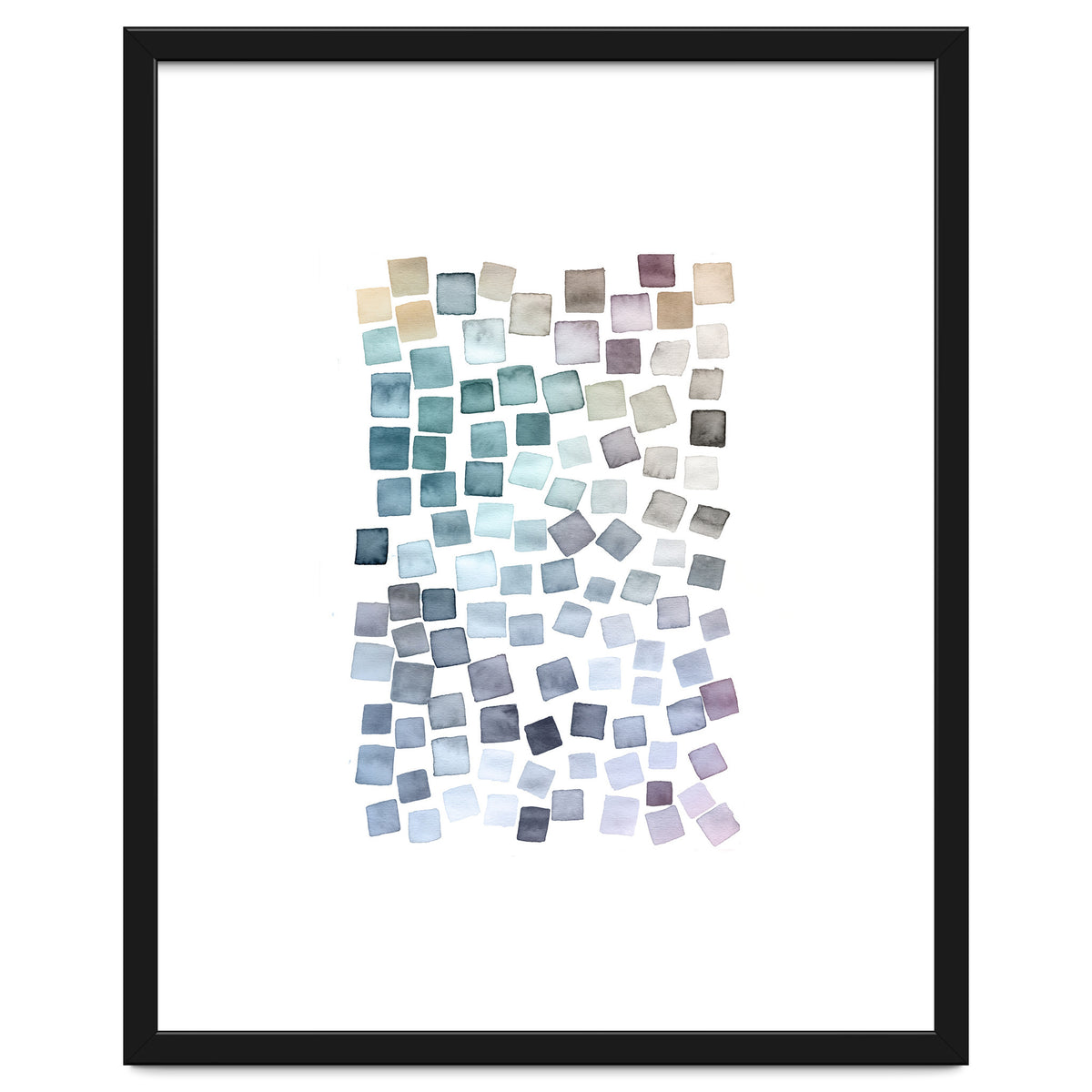 Watercolor Geometric Square Shapes Cozy