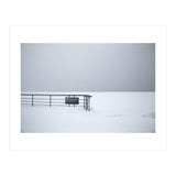 No lifeguards on the sign board in the winter snow beach (Print Only) thumbnail