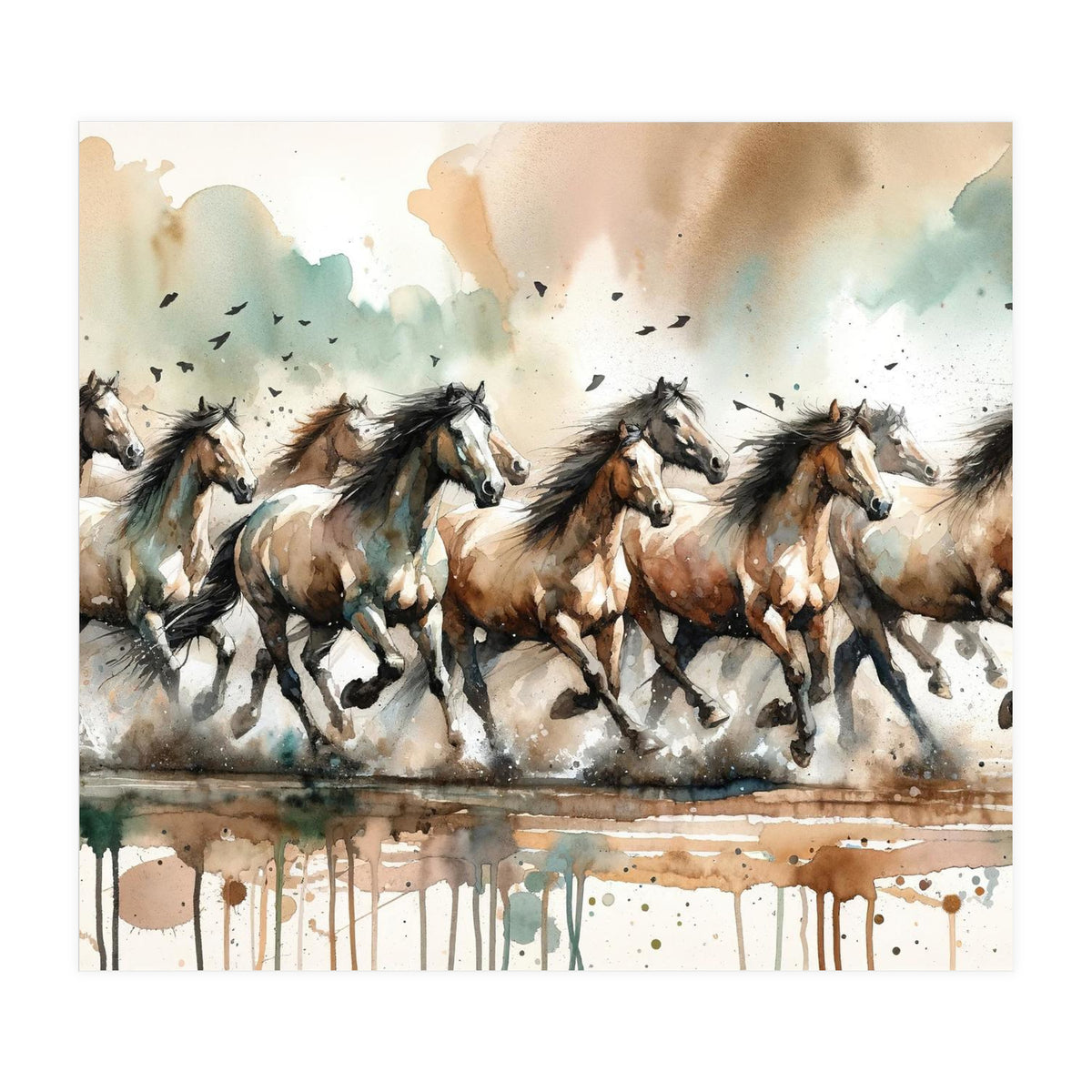 Running Horses Panorama (Print Only)