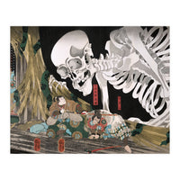 Utagawa Kuniyoshi – Mitsukuni Defying the Skeleton Specter (1910) | Dramatic Japanese Ukiyo-e Masterpiece (Print Only)