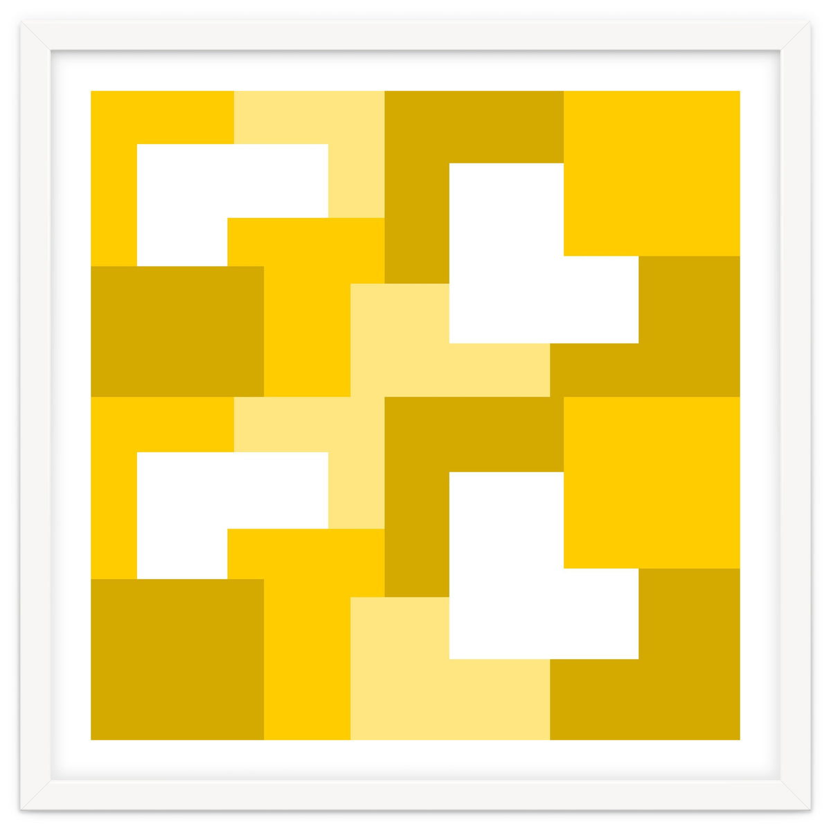 Yellow Abstract Square Tiles Pattern
