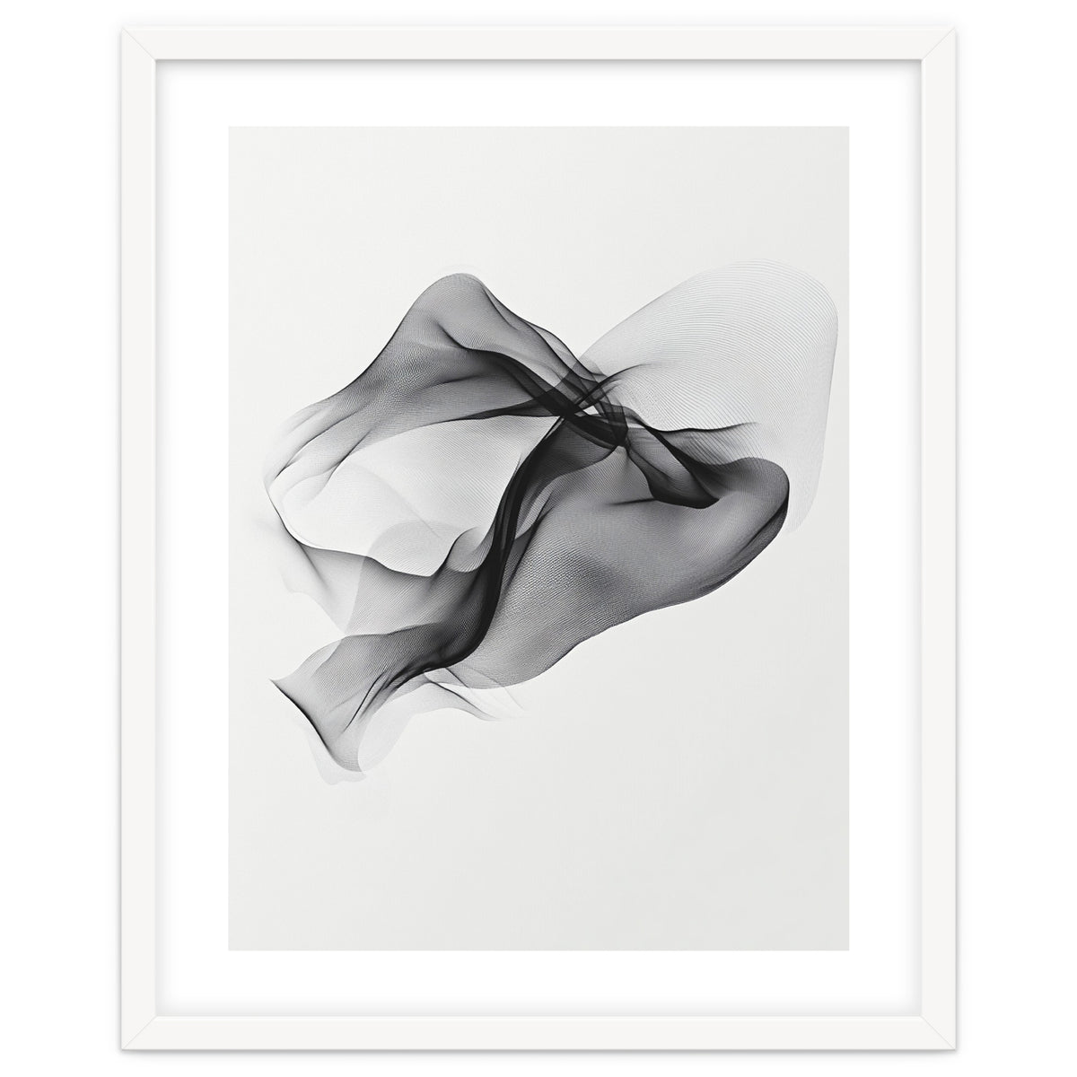 Abstract Black Flowing Fabric Wave