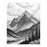 Majestic Alpine Mountain Range Sketch (Print Only) thumbnail