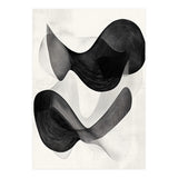 Abstract Black And White Flowing Organic Shapes With Texture (Print Only) thumbnail