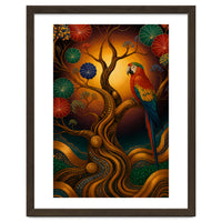 Parrot in Retro Contemporary Aesthetics