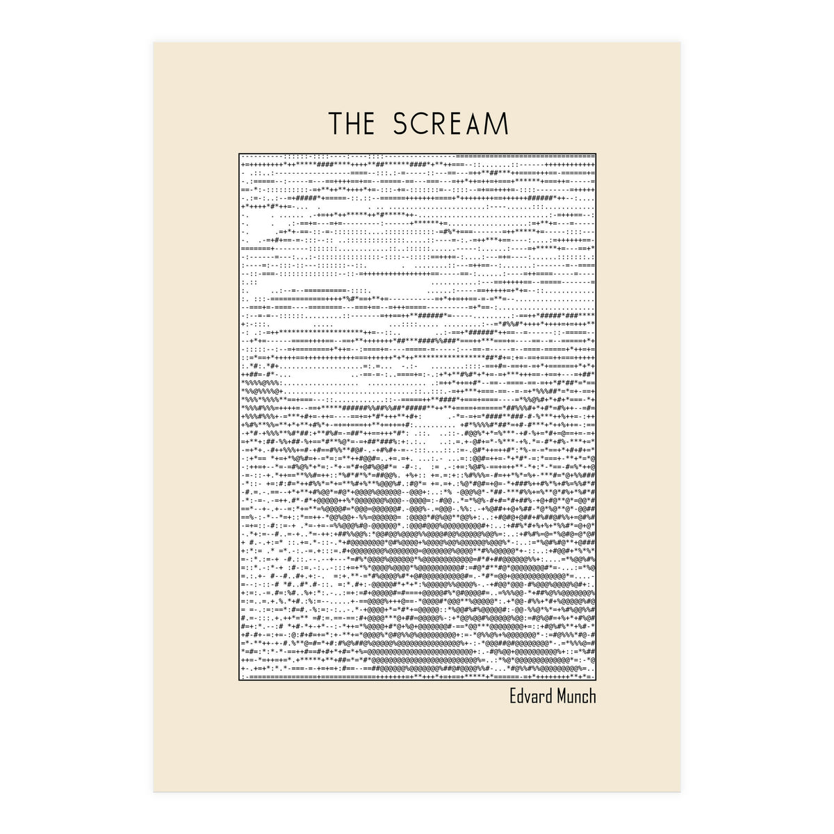 The Scream – Edvard Munch (ascii art)  (Print Only)