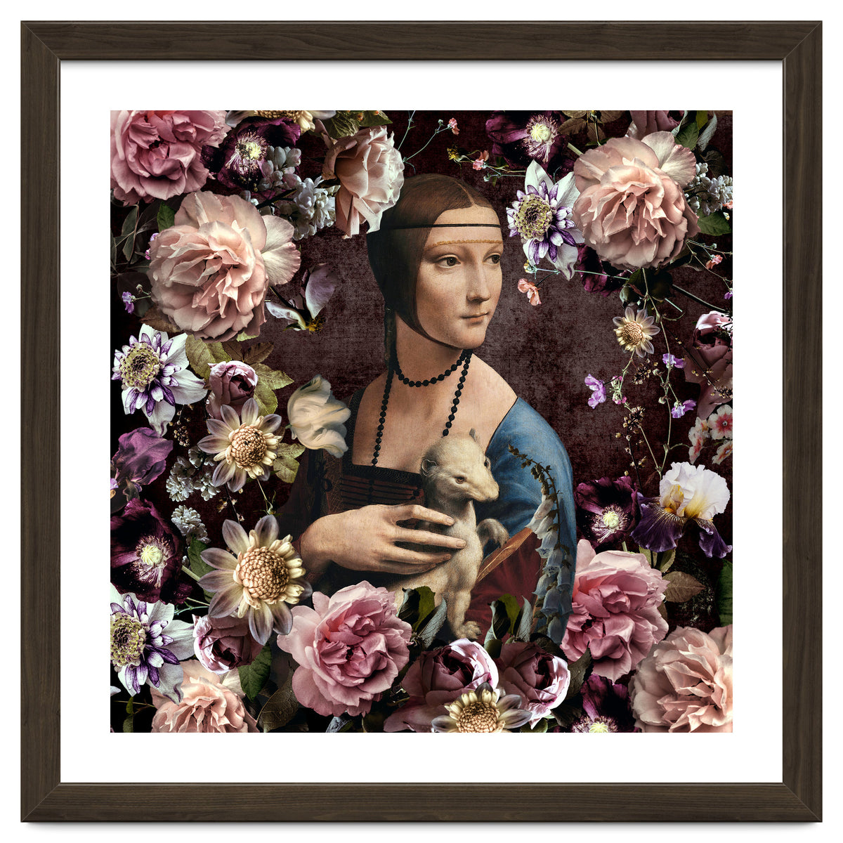 Woman with Ermine And flowers