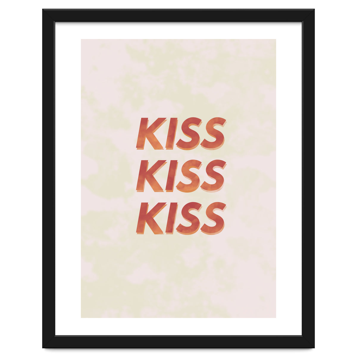 Kiss Kiss Kiss Love Typography