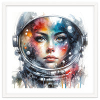 Watercolor Woman Astronaut