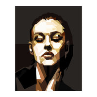 Monica Bellucci Hollywood Actress Retro Style Geometric Illustration (Print Only)
