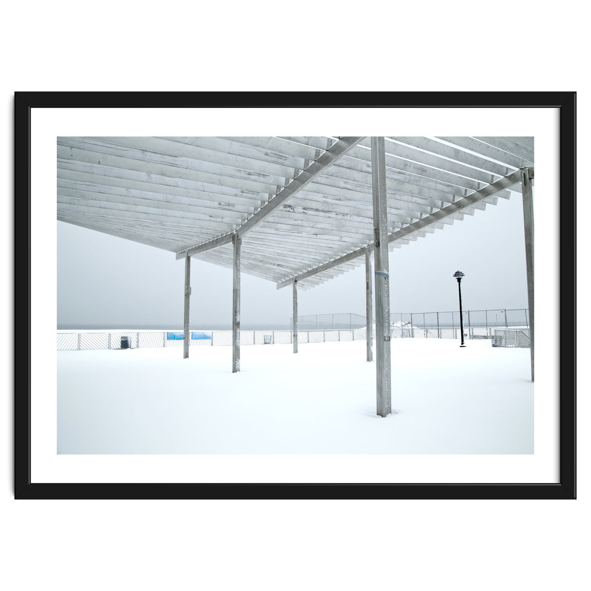 Sunshade site in the winter beach