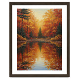 Golden Autumn Reflection: Impasto Forest Landscape thumbnail