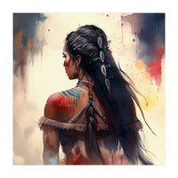 Braided Warrior Woman Profile (Print Only)