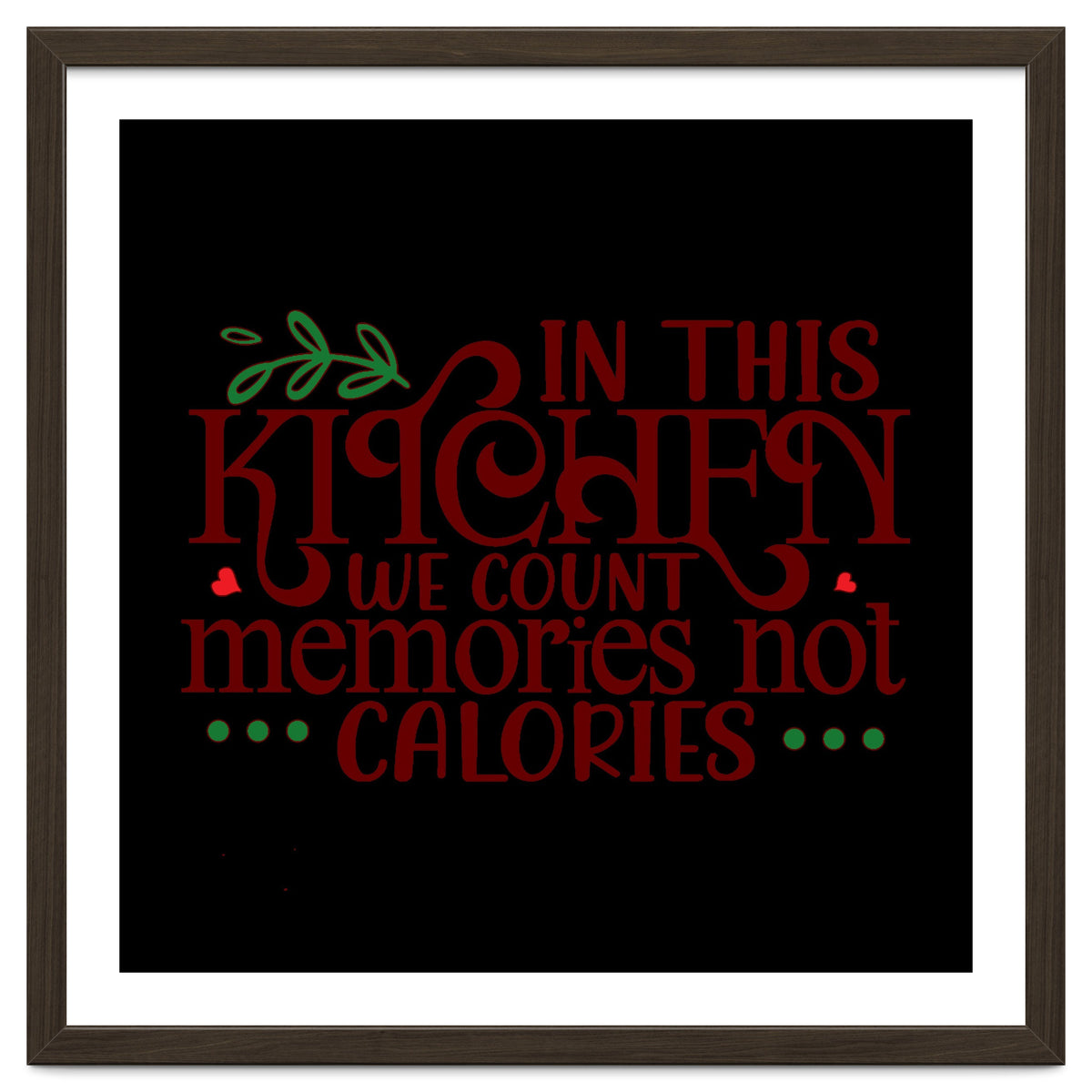 In This Kitchen We Count Memories Not Calories