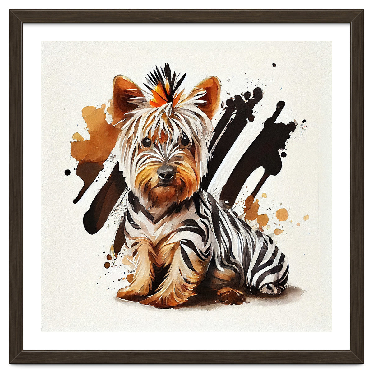 Watercolor Yorkshire Terrier Dog