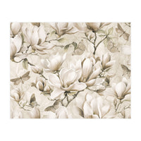 Magnolia And Butterfly Cream (Print Only)