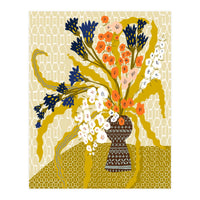 Floral Contemporary Still Life Mustard Yellow (Print Only)