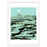 Dreamy Lake, Pastel Nature Botanical Jungle Landscape, Travel Pond Forest Plants Bohemian, Eclectic Scenic thumbnail