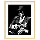John Lee Hooker American Blues Guitarist in Grayscale thumbnail