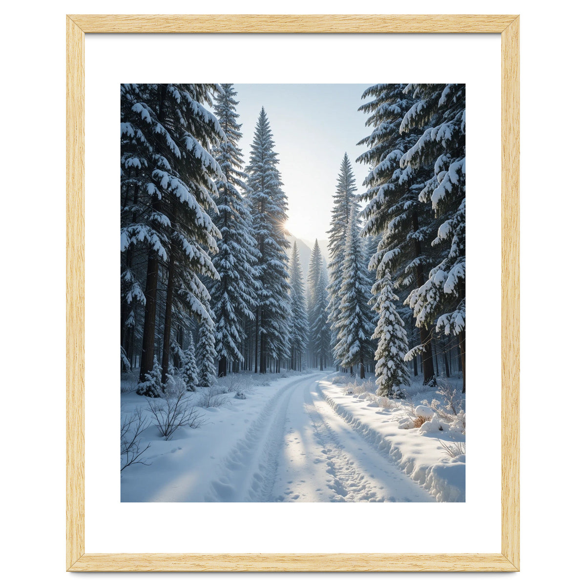 Serene Winter Wonderland Forest Road