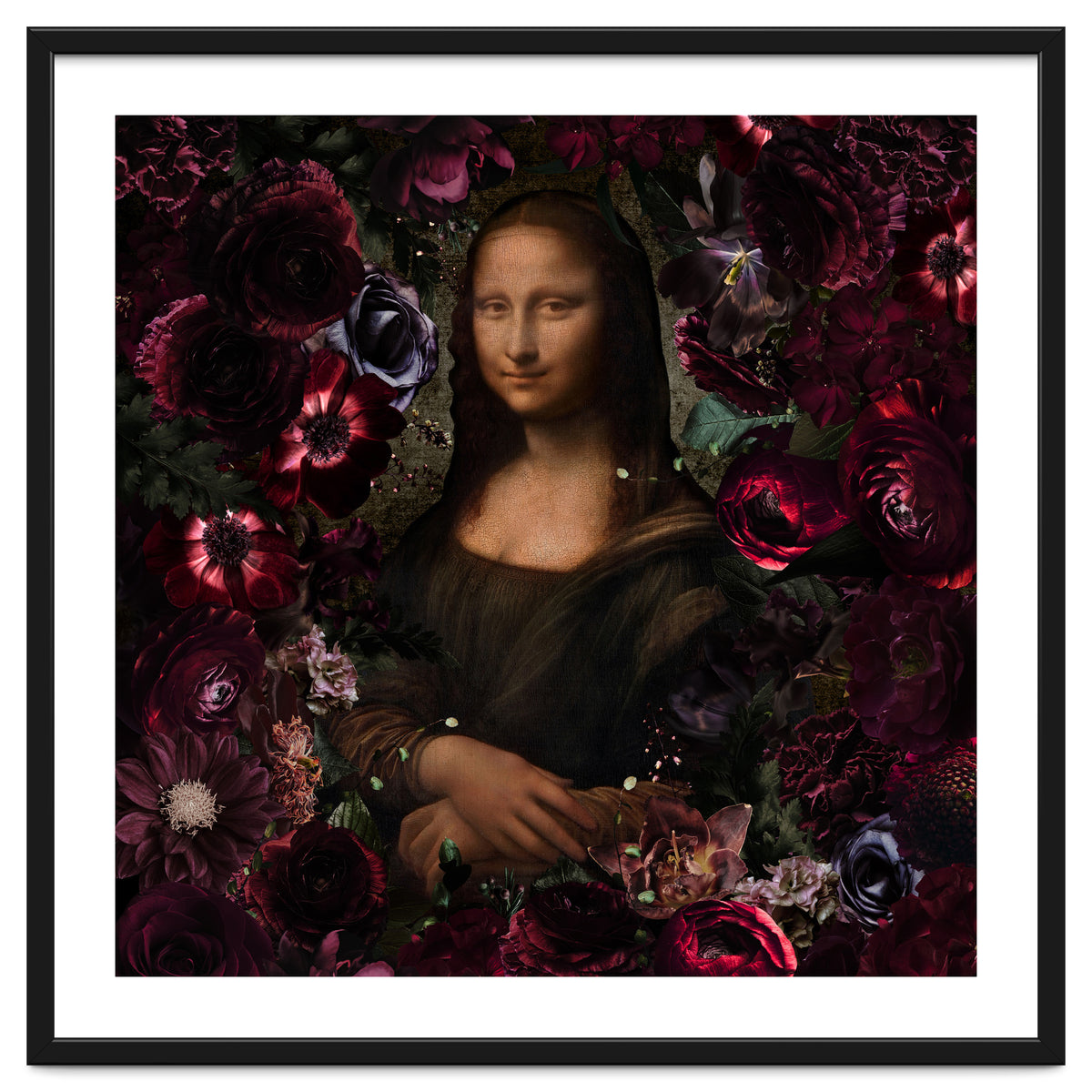Mona Lisa And Dark Flowers