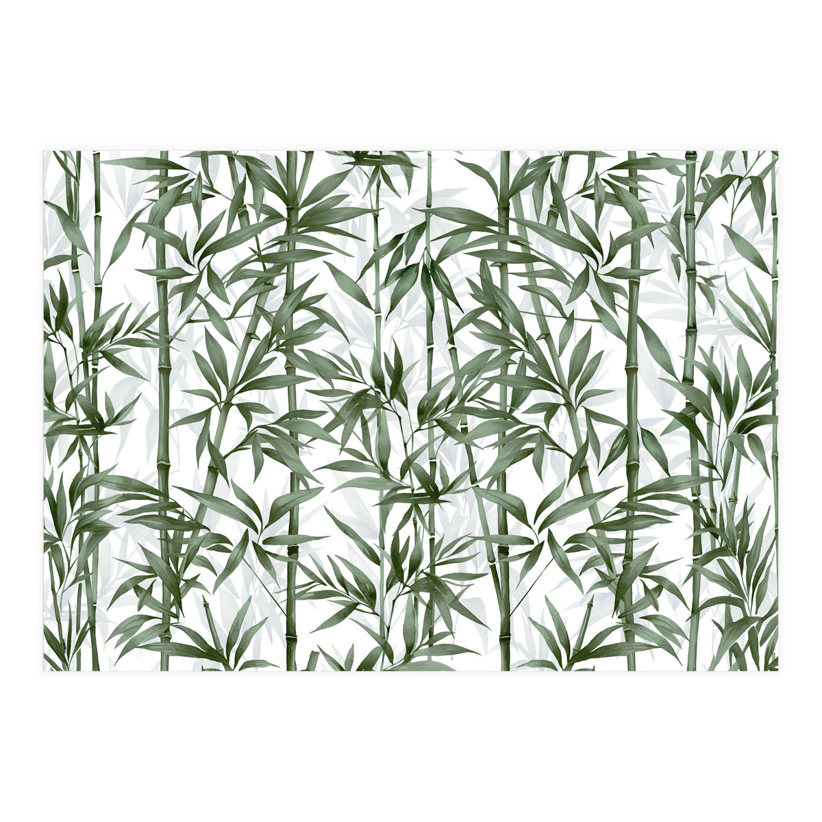 Bamboo Moody Green White (Print Only)