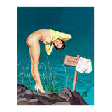 Sexy Pinup Girl With No Swimming Sign (Print Only) thumbnail
