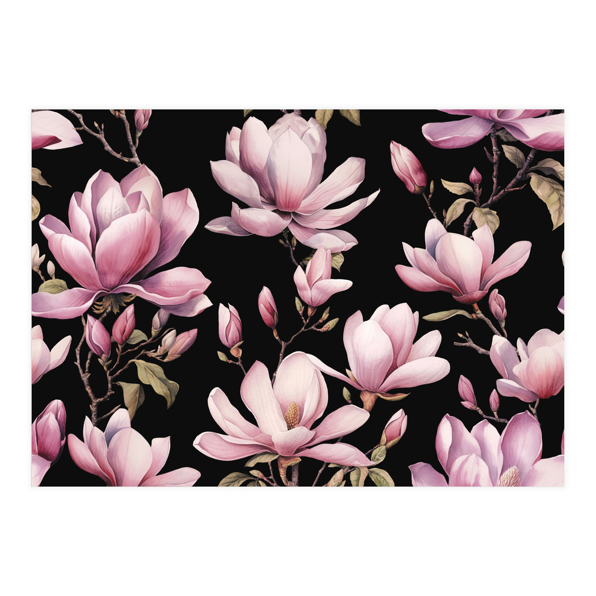 Magnolia Spring Romance Black (Print Only)