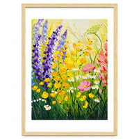Sun-Drenched Wildflower Meadow Oil Painting