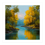 Serene Autumn River Landscape (Print Only) thumbnail
