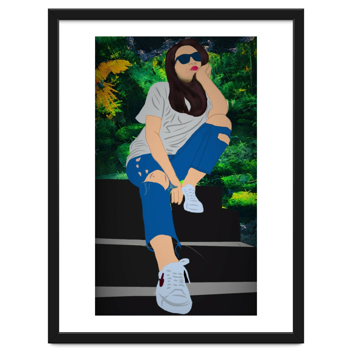 A Girl Sitting On A Step