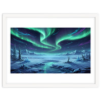 Arctic Glow: Northern Lights Winter Landscape