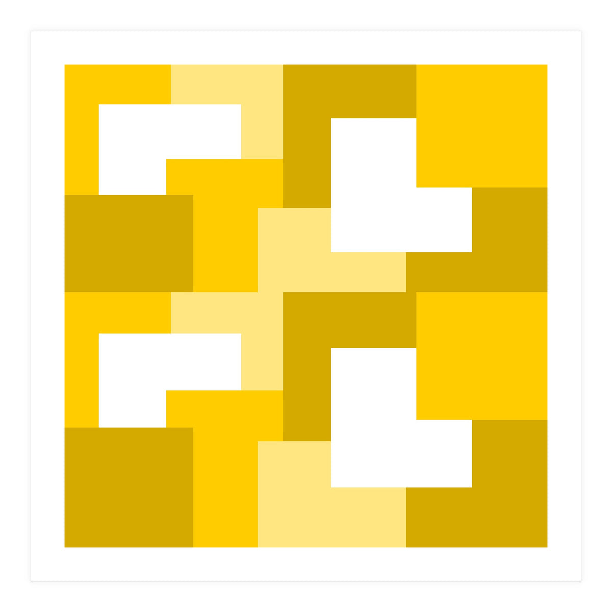 Yellow Abstract Square Tiles Pattern (Print Only)