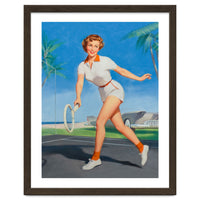 Pinup Girl On The Tennis Course