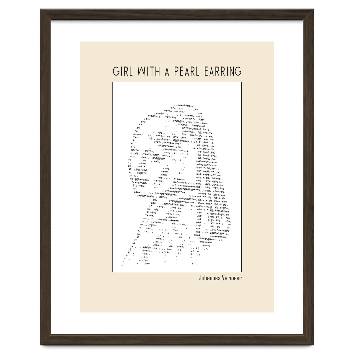 Girl With A Pearl Earring Johannes Vermeer Ascii Art