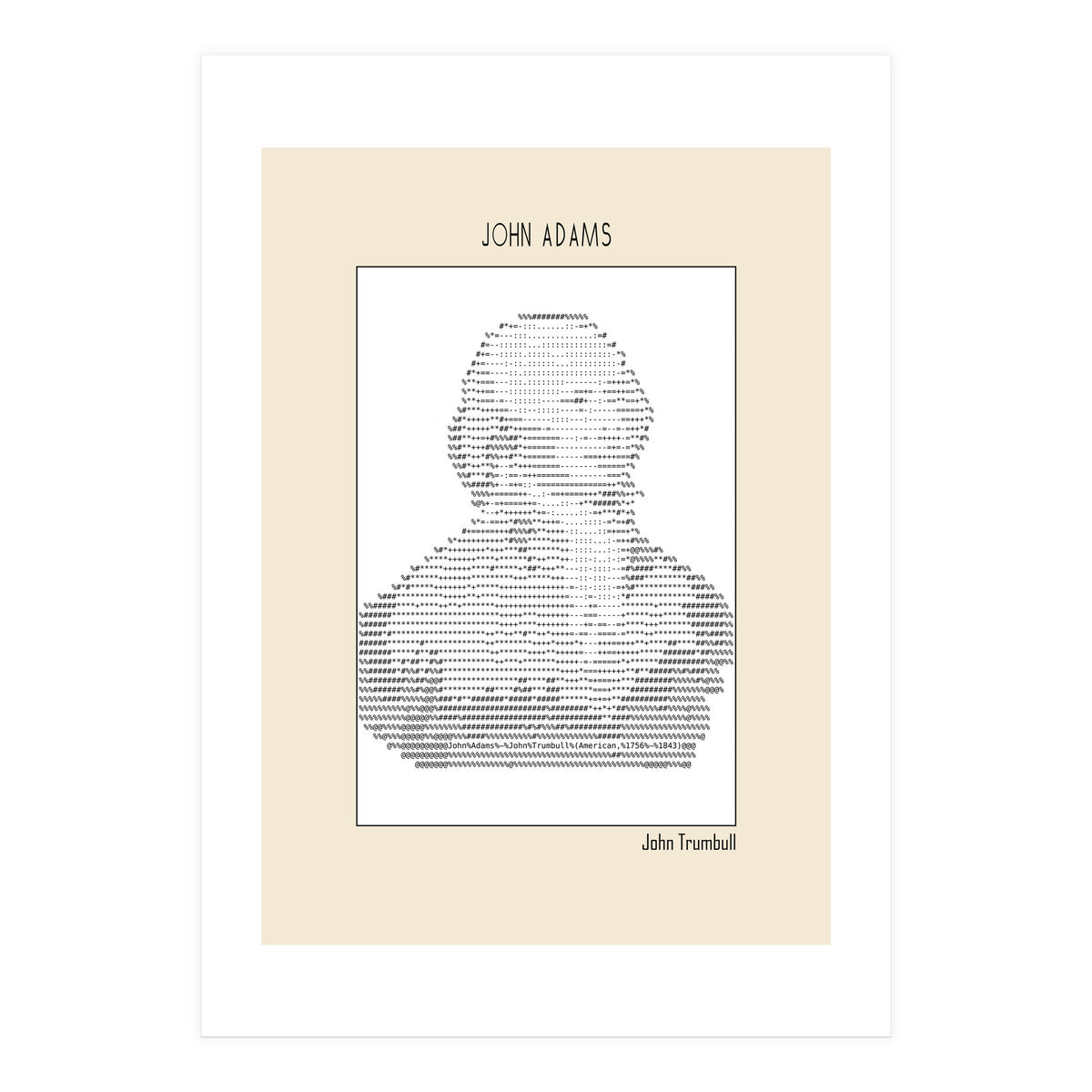 John Adams – John Trumbull (ascii Art) (Print Only)