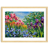 Vibrant Spring Meadow Oil Painting