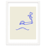 Smoked Love, Line Art Drawing Sketch, Minimalism Doodle Woman Cigarette Cigar Smoke, Eclectic Bohemian Framed thumbnail