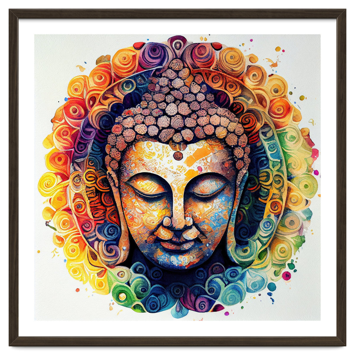 Rainbow Mandala Buddha Portrait