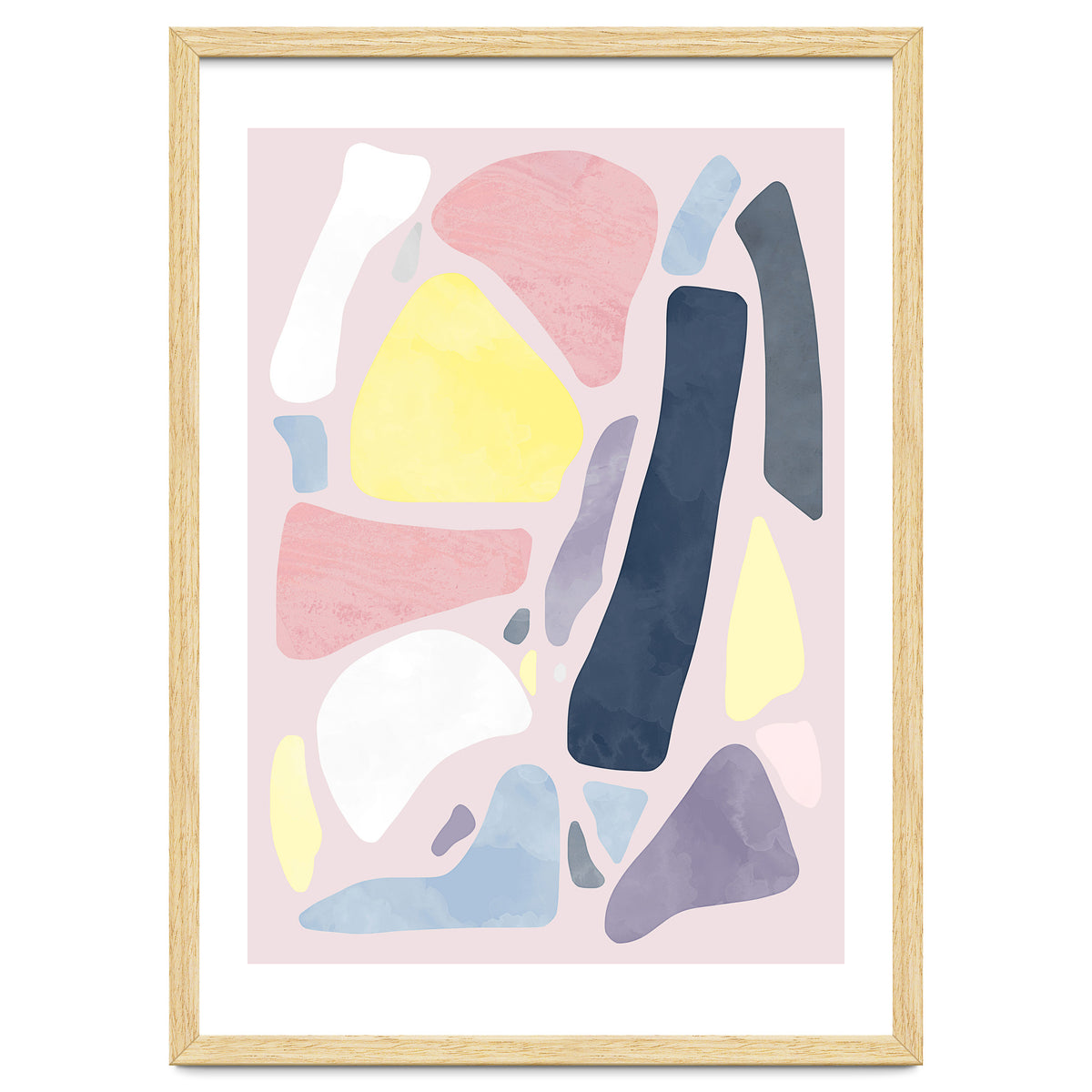 Organic Rustic Abstract Shapes Pastel I