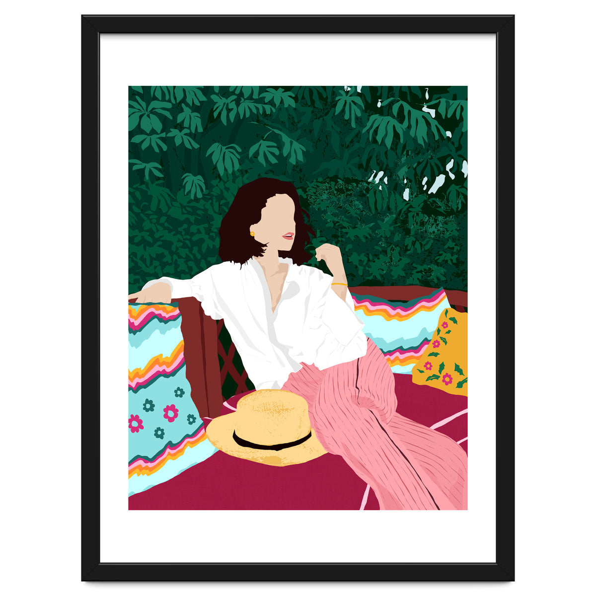 Bohemian Soul, Modern Boho Woman Decor Self Love, Self Care Portrait Fashion Patio Style Garden