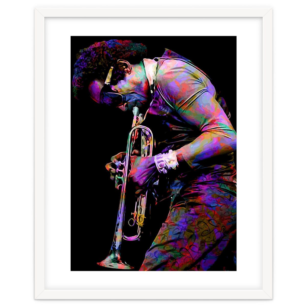 Miles Davis American Jazz Trumpeter Legend Colorful Art