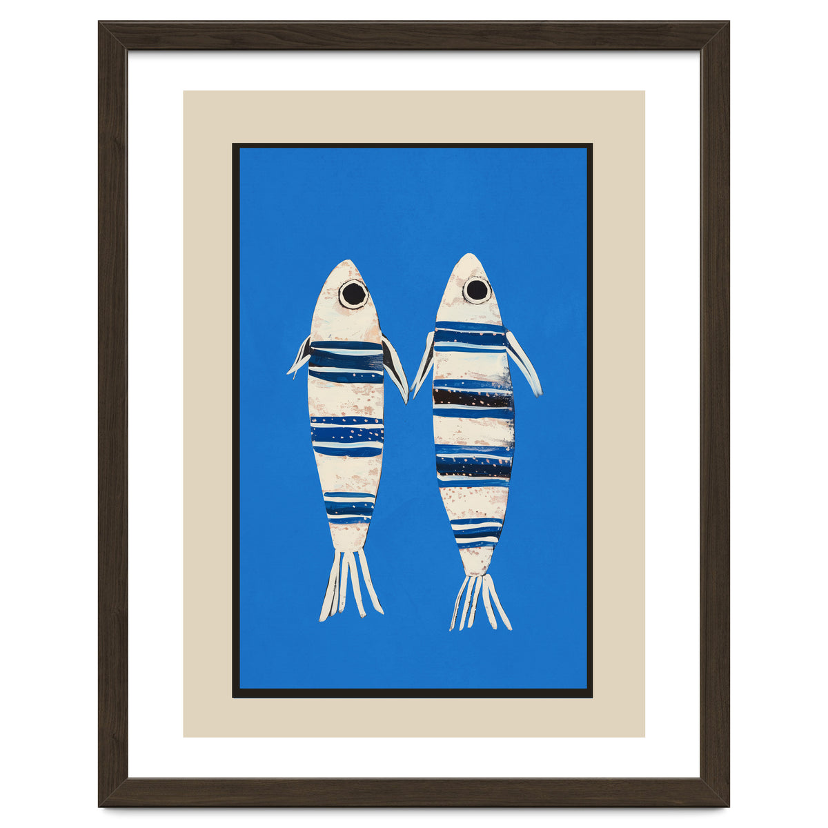 Minimal Fish On Blue